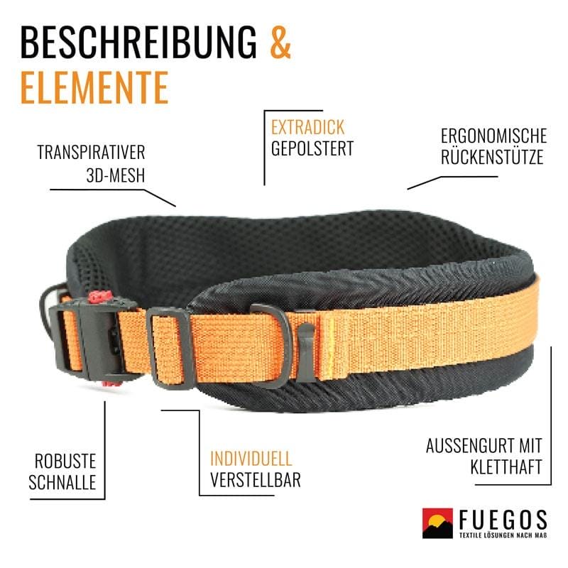 Forstgürtel – Individualisierbare Forstausrüstung mit ergonomischer Rückenstütze und robusten Schnallen.